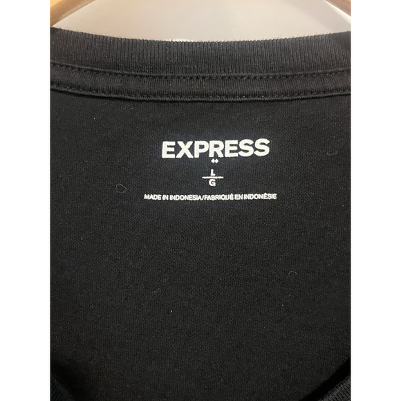 Express Mens Short Sleeve Black Gray Shirt Pocket Mens Size Large, EUC Casual - Picture 5 of 8